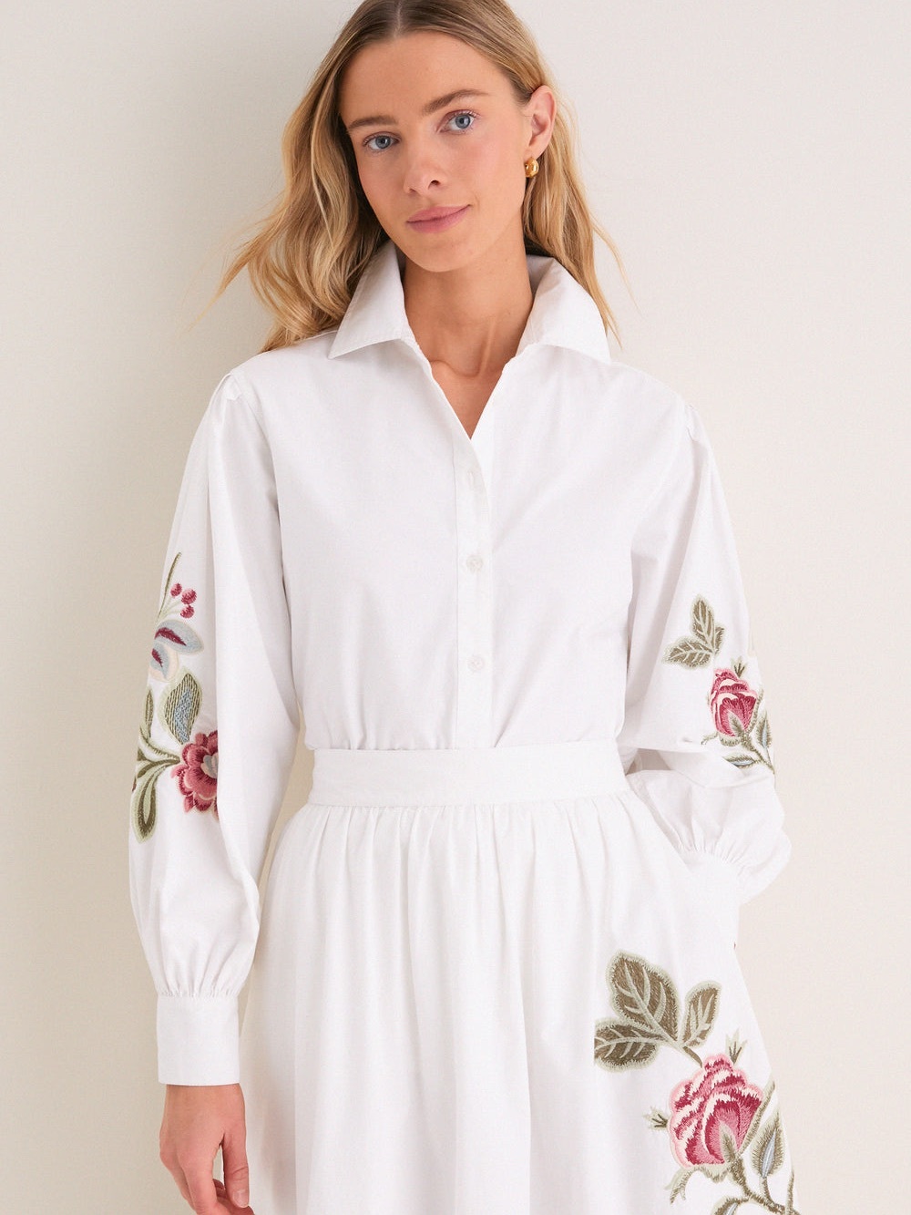 Tuckernuck White Floral Embroidered Carolina Button Down